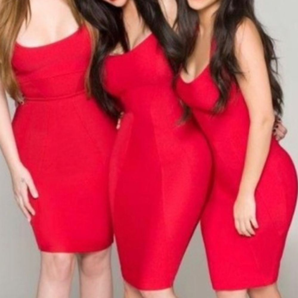 Kardashian Kollection Red Bodycon Elegant Red Women's Dress